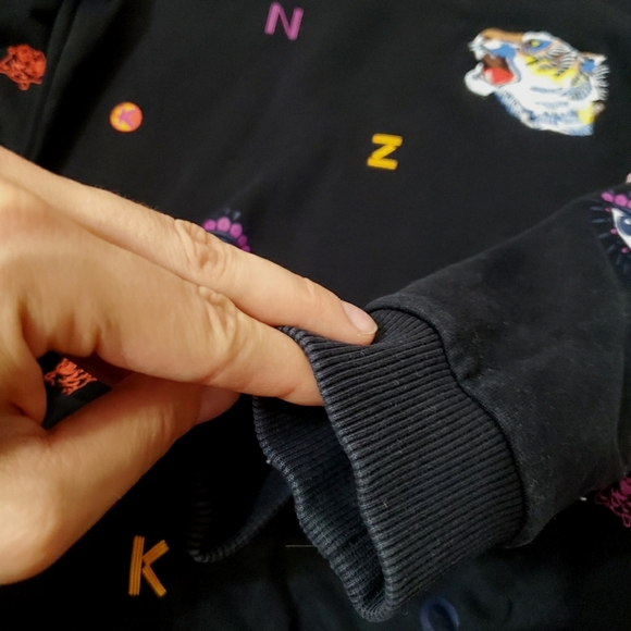Kenzo Black Long Sleeves Crewneck Sweater with Printed Details. Embroidered. S. - Picture 11 of 13